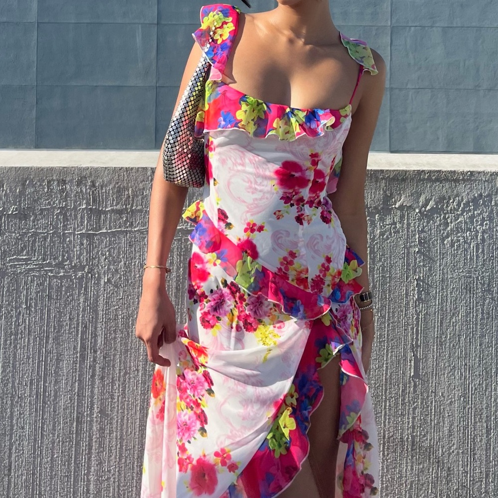 Daniella Guizio avila ruffle gown in casablanca